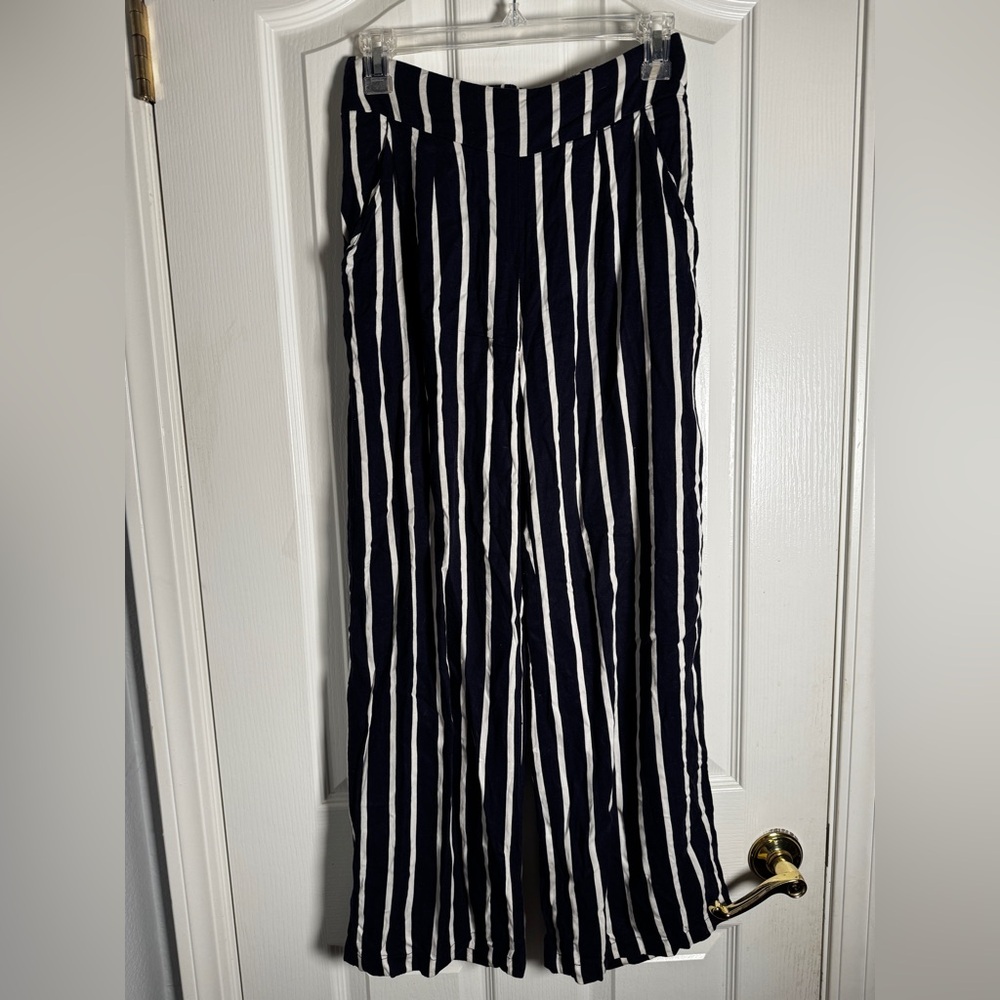 Comfy & Stylish Greenrock Navy and White Vertical Stripe Wide Leg Pants